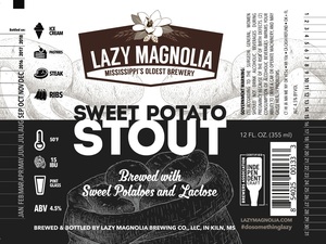 Lazy Magnolia Brewing Company Sweet Potato Stout September 2017