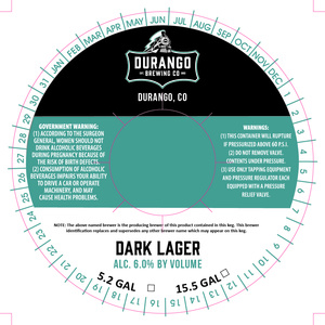 Durango Brewing Co Dark Lager October 2017