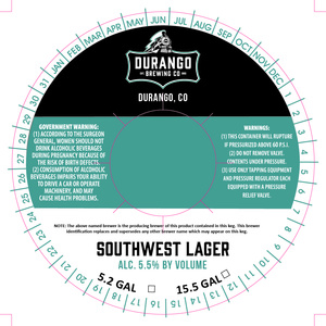 Durango Brewing Co Southwest Lager October 2017