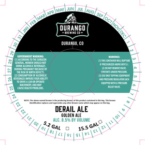 Durango Brewing Co Derail Ale October 2017
