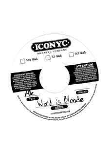 Iconyc Brewing Company Word Is Blonde September 2017