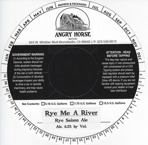 Rye Me A River Rye Saison Ale September 2017