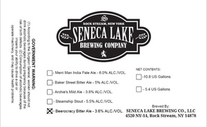 Seneca Lake Brewing Company Beerocracy Bitter Ale