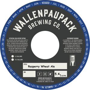 Wallenpaupack Brewing Company Raspberry Wheat Ale October 2017