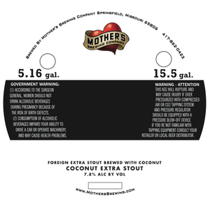 Mother's Brewing Company Coconut Extra Stout September 2017