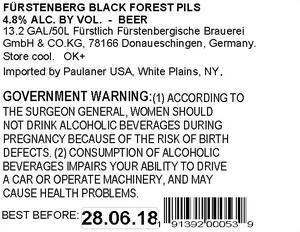 Furstenberg Black Forest Pils