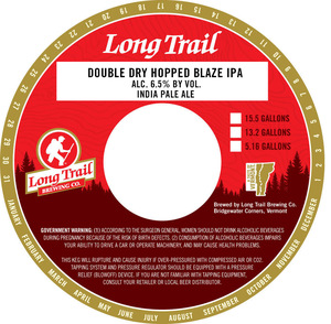 Long Trail Brewing Co. Double Dry Hopped Blaze IPA October 2017