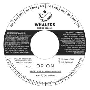 Whalers Brewing Company Orion October 2017