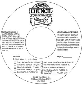 Council Brewing Co. Lively Banter Blonde Ale