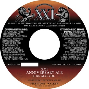 Firestone Walker Brewing Co Xxi Anniversary Ale