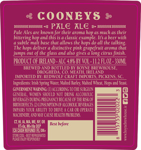 Cooney's Pale Ale October 2017