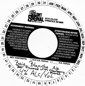 Lost Signal Brewing Baie Blanche Ale October 2017