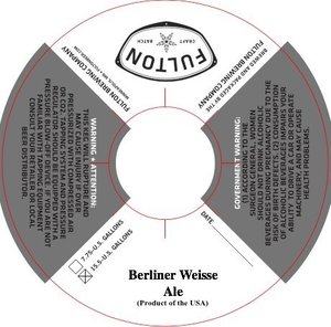 Fulton Berliner Weisse Ale October 2017