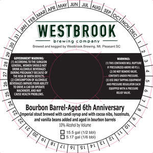 Westbrook Brewing Company Bourbon Barrel-aged 6th Anniversary October 2017