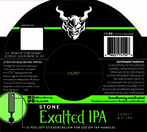 Stone Exalted Ipa October 2017