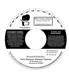 New Panda Sneeze American Session Ale October 2017