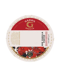 Garrs Beer Co. Red Vanilla Porter November 2017