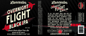 Lancaster Brewing Company Overnight Flight Black IPA October 2017