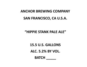 Anchor Brewing Company Hippie Stank Pale Ale October 2017