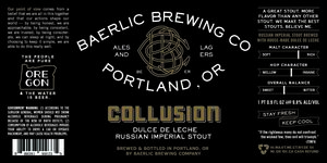 Baerlic Brewing Company Collusion Dulce De Leche Ris
