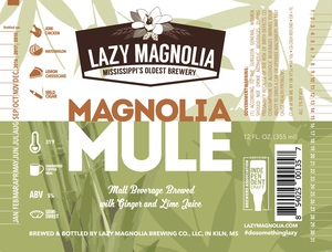 Lazy Magnolia Brewing Company Magnolia Mule October 2017