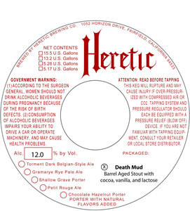 Heretic Brewing Company Death Mud October 2017