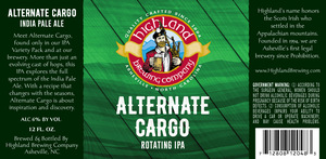 Highland Brewing Co Alternate Cargo IPA October 2017