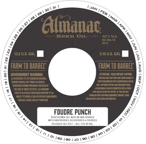 Almanac Beer Co. Foudre Punch October 2017