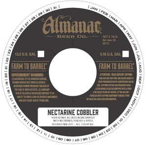 Almanac Beer Co. Nectarine Cobbler October 2017