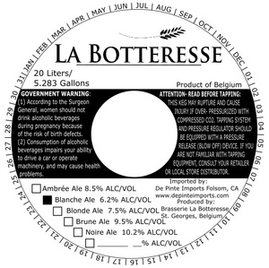 La Botteresse Blanche Keg