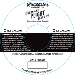 Lancaster Brewing Company Overnight Flight Black IPA