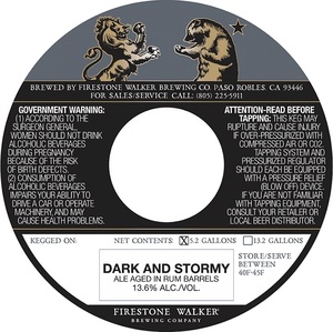 Firestone Walker Brewing Co Dark And Stormy October 2017