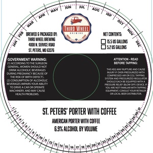 Third Wheel Brewing Saint Peters' Porter With Coffee October 2017