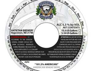 Antietam Brewery 101.5% American!