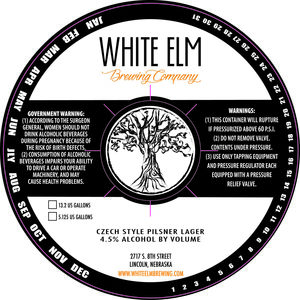 White Elm Czech Style Pilsner October 2017