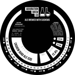 Abjuration Brewing Company Cashew Quad Ale (cq) November 2017