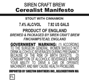 Siren Craft Brew Cerealist Manifesto