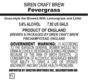 Siren Craft Brew Fevergrass October 2017