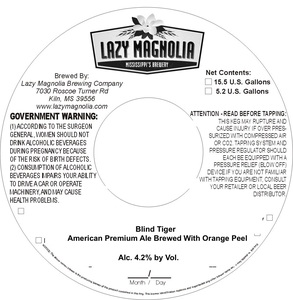 Lazy Magnolia Brewing Company Blind Tiger October 2017