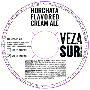 Veza Sur Brewing Co. Horchata Cream November 2017