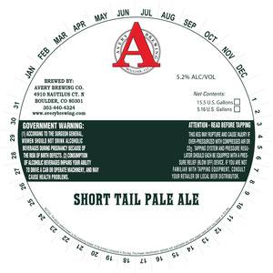 Avery Brewing Co. Short Tail Pale October 2017