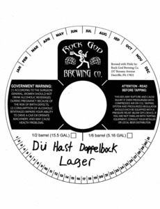 Rock God Brewing Co. Du Hast Doppelbock Lager