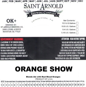 Saint Arnold Brewing Company Orange Show