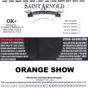 Saint Arnold Brewing Company Orange Show October 2017