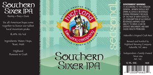 Highland Brewing Co Southern Sixer November 2017