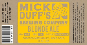 Mickduffs Brewing Co. Blonde