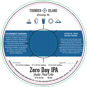 Thunder Island Brewing Zero Day IPA November 2017