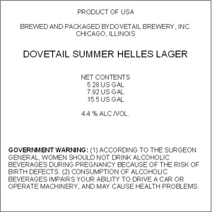 Dovetail Summer Helles November 2017