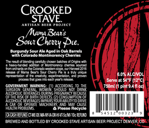 Crooked Stave Artisan Beer Project Mama Bear's Sour Cherry Pie