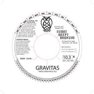 Gravitas Triple India Pale Ale November 2017